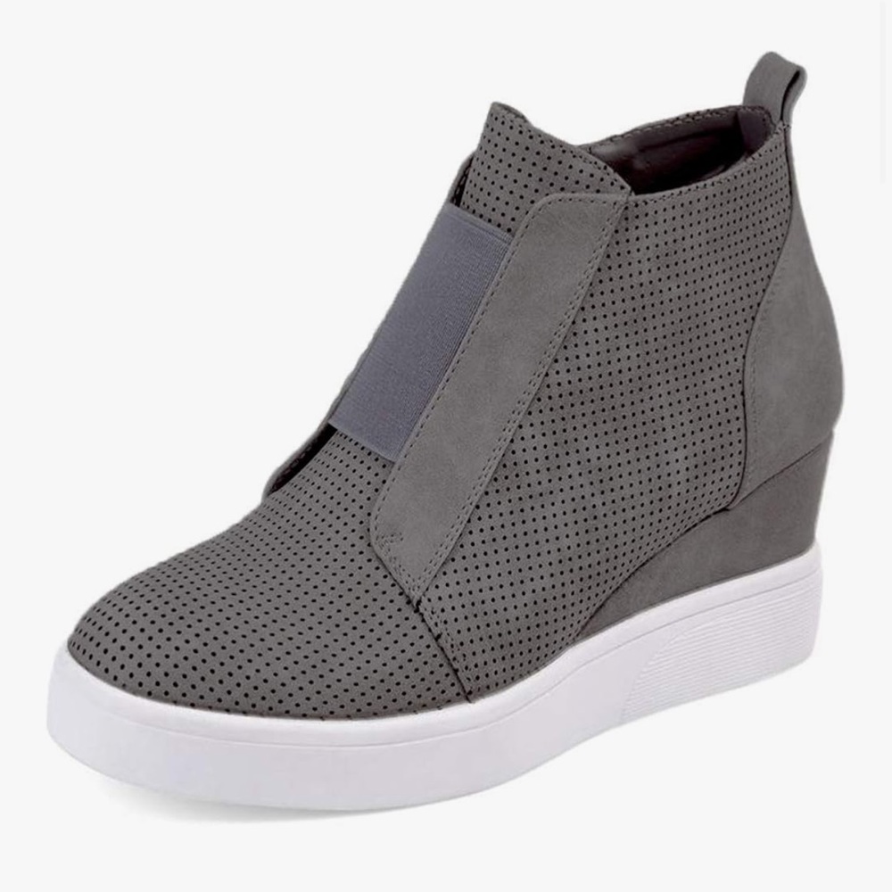 Gray Wedge Ankle Boots